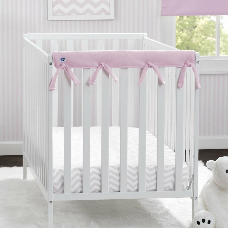 Delta Children Sheets & Mattress Covers | Waterproof Fleece Crib Rail Covers/Protectors For Short Side Rails, 2 Pack