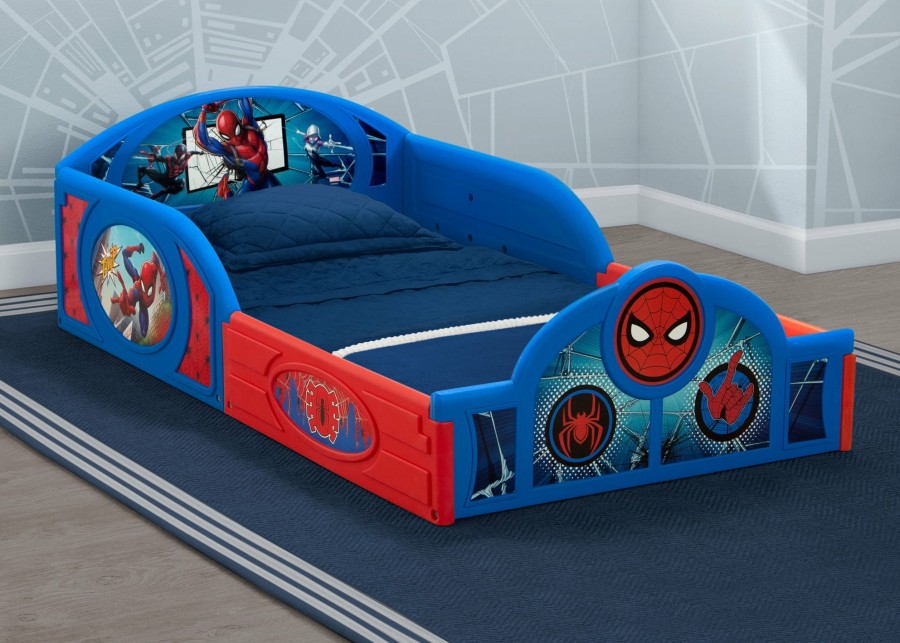 Delta Children Toddler Beds | Spider-Man Sleep And Play Toddler Bed With Built-In Guardrails