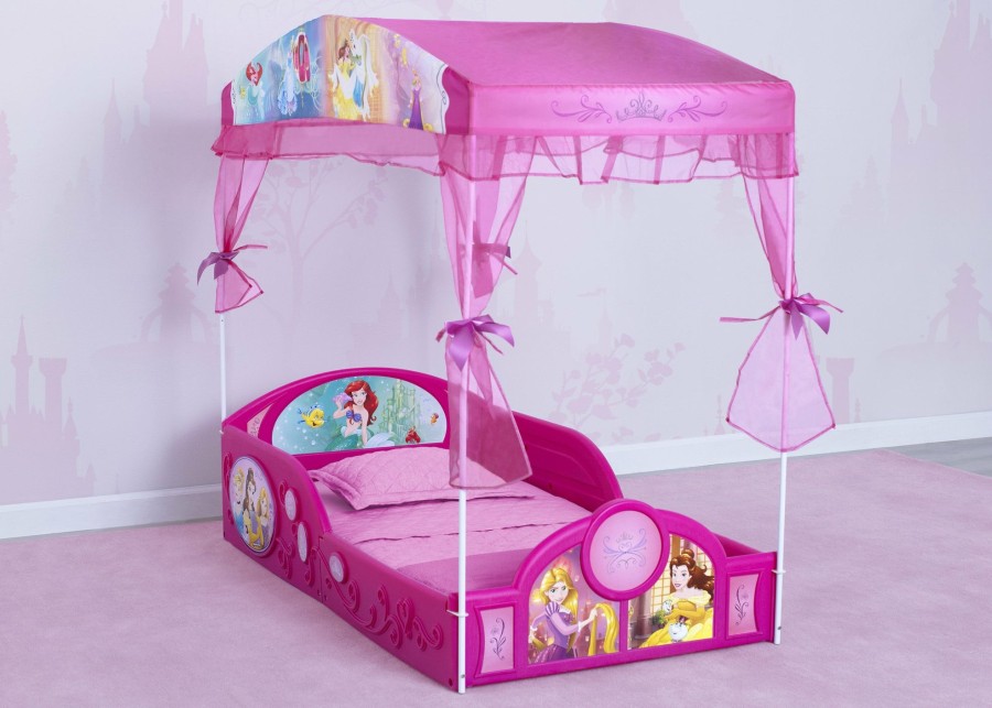 Delta Children Toddler Beds | Disney Princess Plastic Sleep And Play Toddler Bed With Canopy By Delta Children