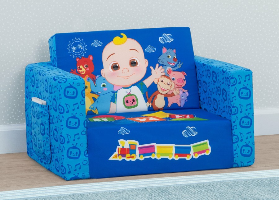Delta Children Kids' Chairs | Cocomelon Cozee Flip-Out Chair - 2-In-1 Convertible Sofa To Lounger For Kids