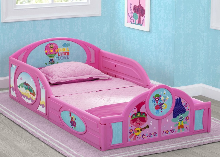 Delta Children Toddler Beds | Trolls World Tour Plastic Sleep And Play Toddler Bed