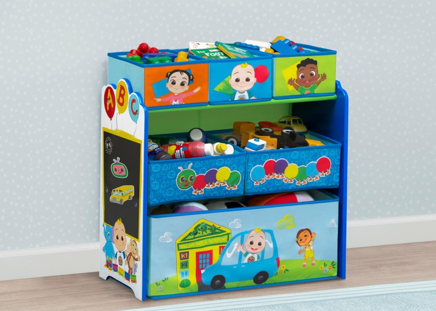Delta Children Book & Toy Storage | Cocomelon 6 Bin Design And Store Toy Organizer