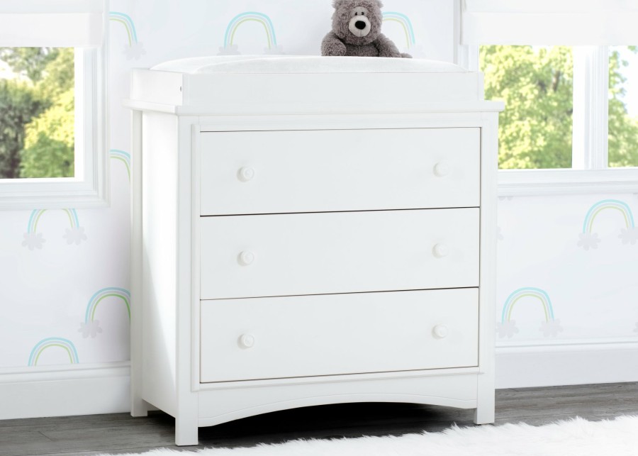 Delta Children Dressers & Changing Tables | Perry 3 Drawer Dresser With Changing Top And Interlocking Drawers