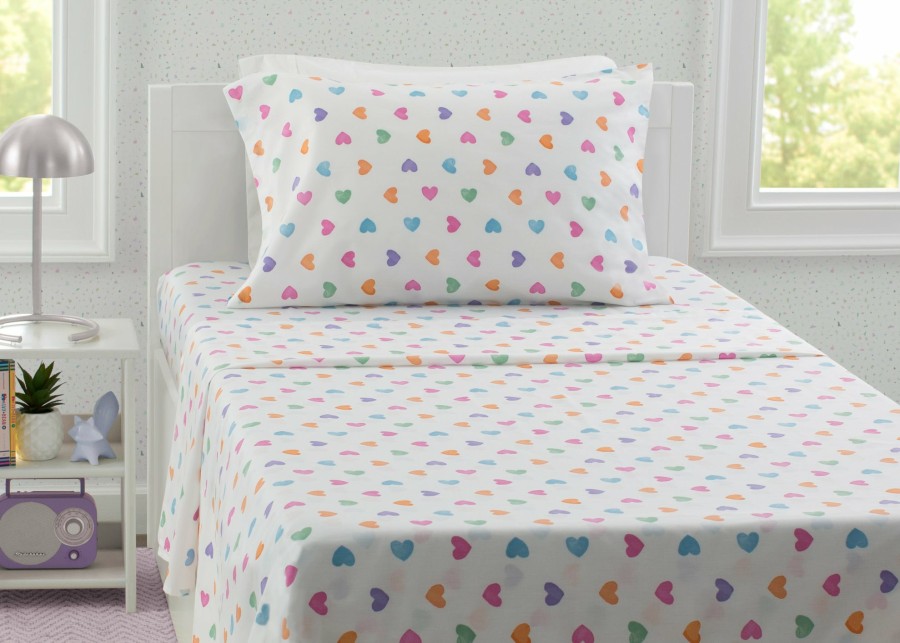 Delta Children Kids Bedding & Sheets | Hearts Printed 3-Piece Twin Sheet Set