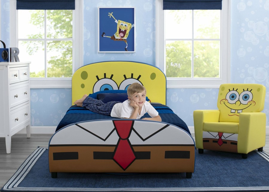 Delta Children Twin Beds & Headboards | Spongebob Squarepants Upholstered Twin Bed