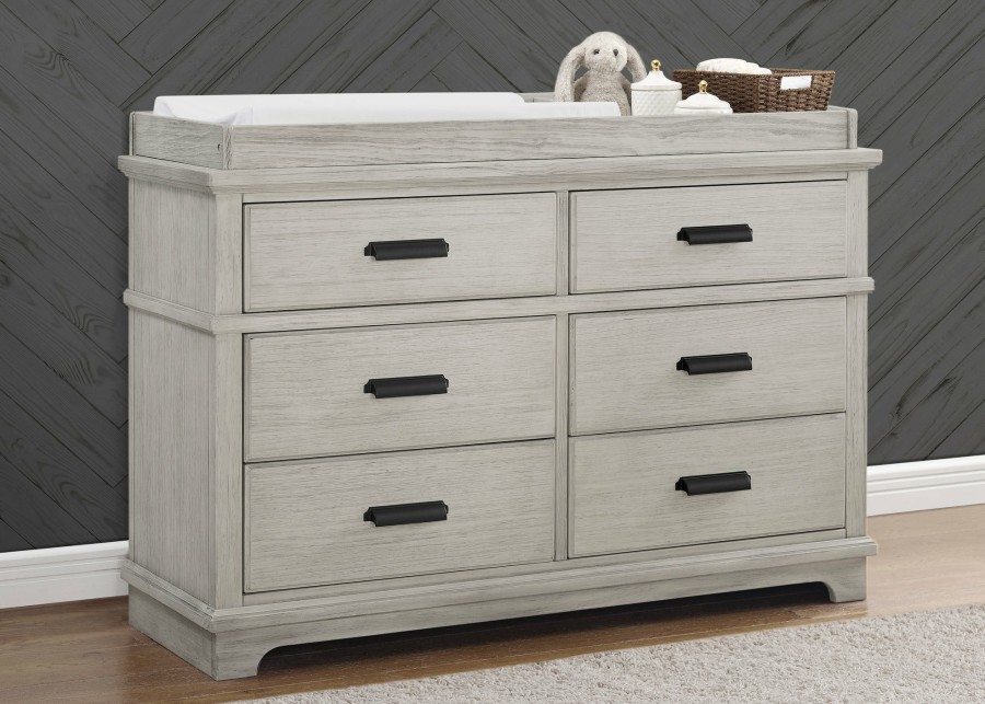 Simmons Kids Dressers & Changing Tables | Asher 6 Drawer Dresser With Changing Top And Interlocking Drawers