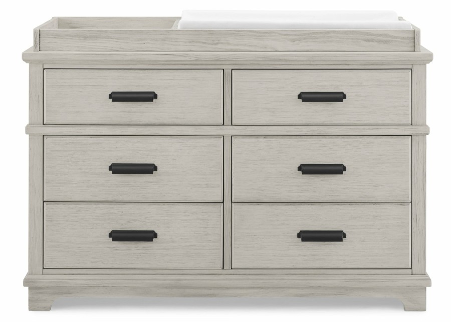 Simmons Kids Dressers & Changing Tables | Asher 6 Drawer Dresser With Changing Top And Interlocking Drawers