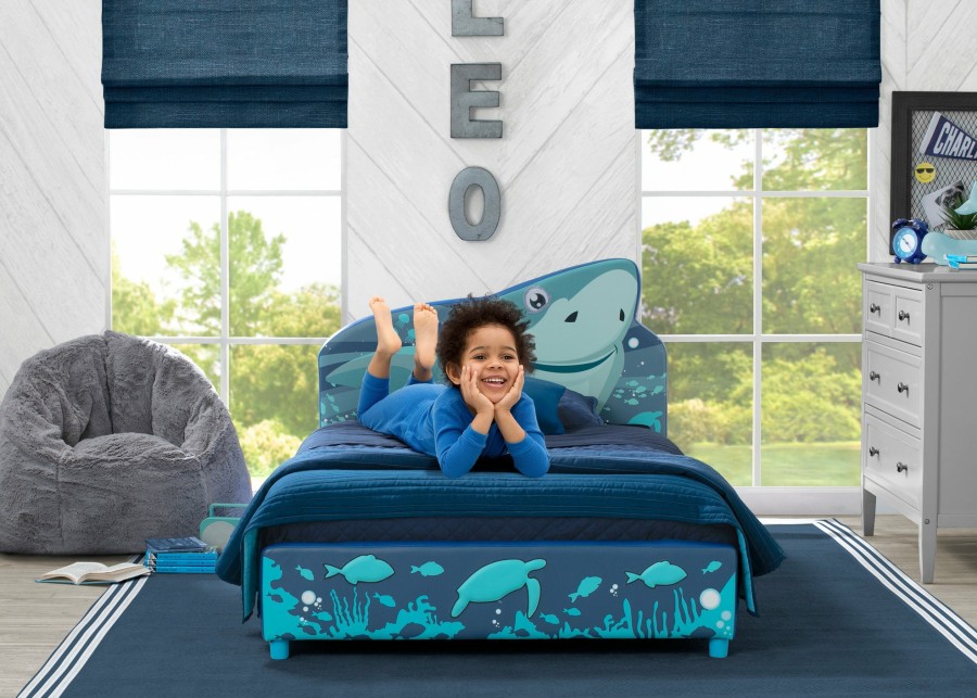 Delta Children Twin Beds & Headboards | Shark Upholstered Twin Bed