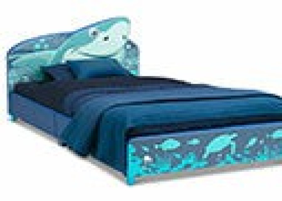 Delta Children Twin Beds & Headboards | Shark Upholstered Twin Bed