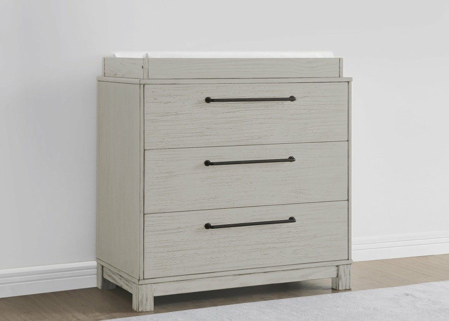 Simmons Kids Dressers & Changing Tables | Rustic 3 Drawer Dresser With Interlocking Drawers