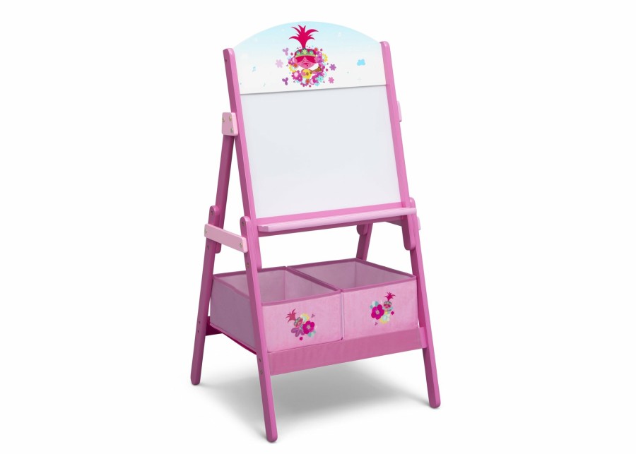 Delta Children Easels | Trolls World Of Tour Wooden Activity Easel With Storage