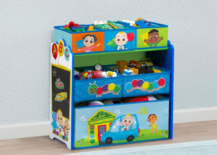 Delta Children Storage | Cocomelon 6 Bin Design And Store Toy Organizer
