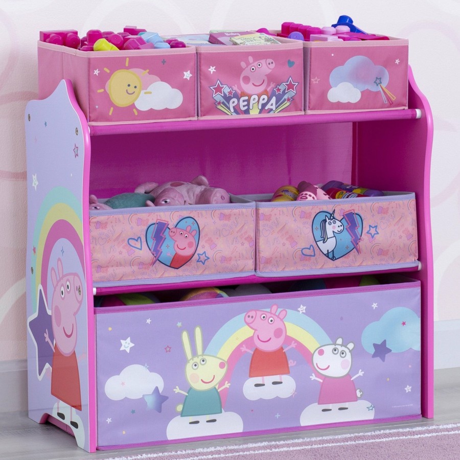 Delta Children Storage | Peppa Pig 6 Bin Design And Store Toy Organizer