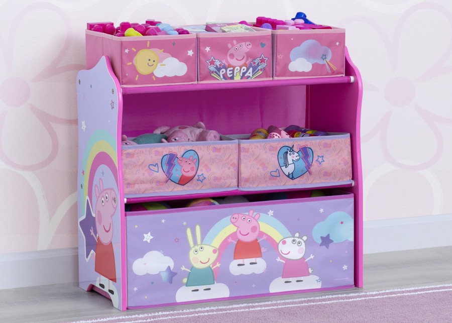 Delta Children Storage | Peppa Pig 6 Bin Design And Store Toy Organizer