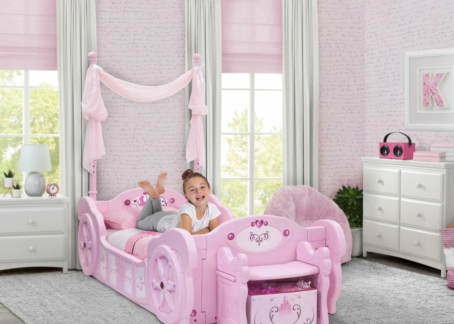 Delta Children Twin Beds & Headboards | Princess Carriage Convertible Toddler-To-Twin Bed