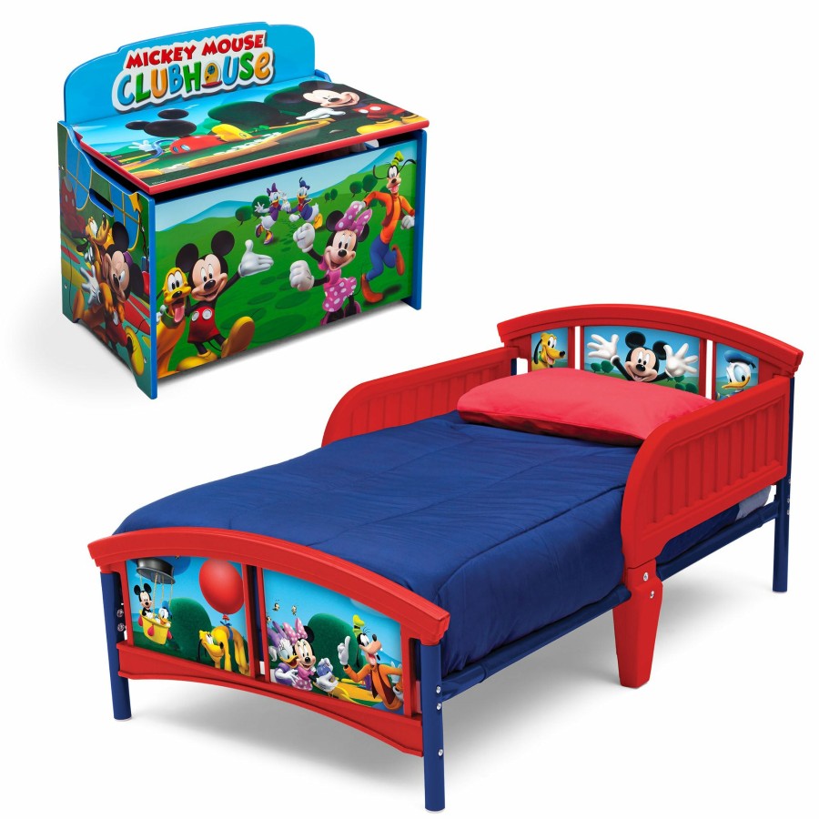 Delta Children Shop By Character | Disney Mickey Mouse 2-Piece Toddler Bedroom Set- Includes Toddler Bed And Deluxe Toy Box