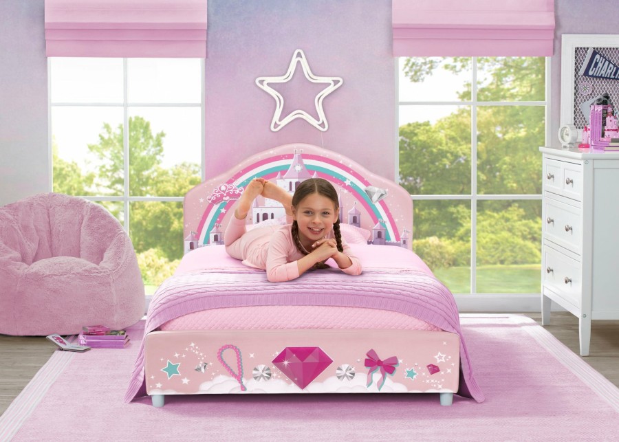 Delta Children Twin Beds & Headboards | Princess Upholstered Twin Bed