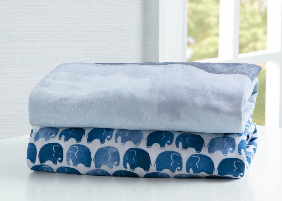 Delta Children Sheets & Mattress Covers | Watercolor Elephant Fitted Crib Sheets - 2 Pack