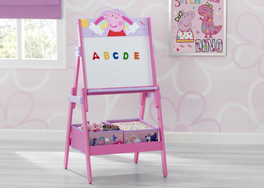 Delta Children Easels | Peppa Pig Wooden Activity Easel With Storage