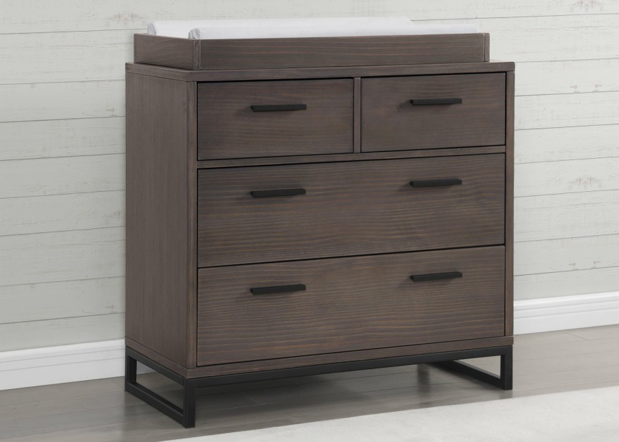 Simmons Kids Dressers & Changing Tables | Foundry 4 Drawer Dresser With Changing Top And Interlocking Drawers