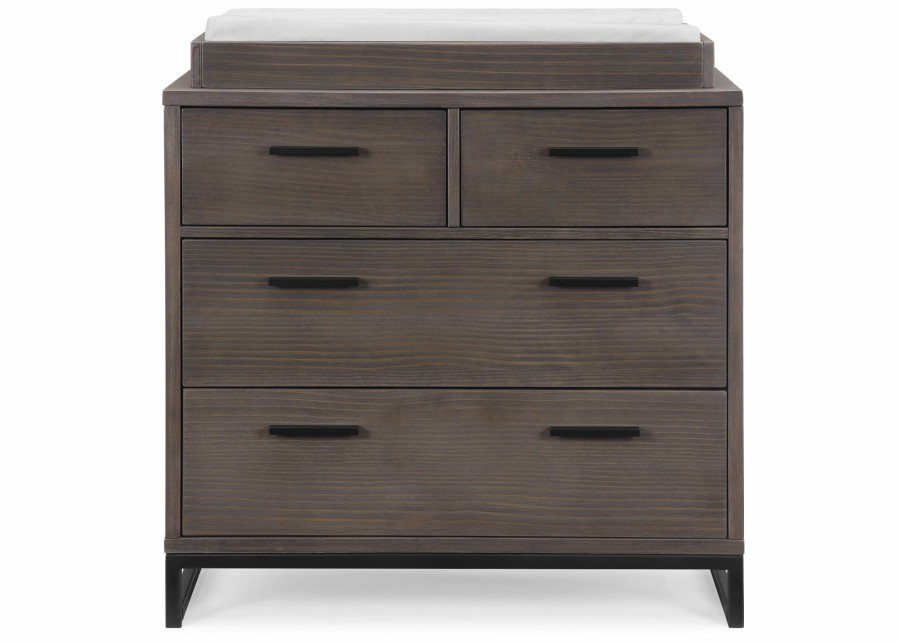 Simmons Kids Dressers & Changing Tables | Foundry 4 Drawer Dresser With Changing Top And Interlocking Drawers