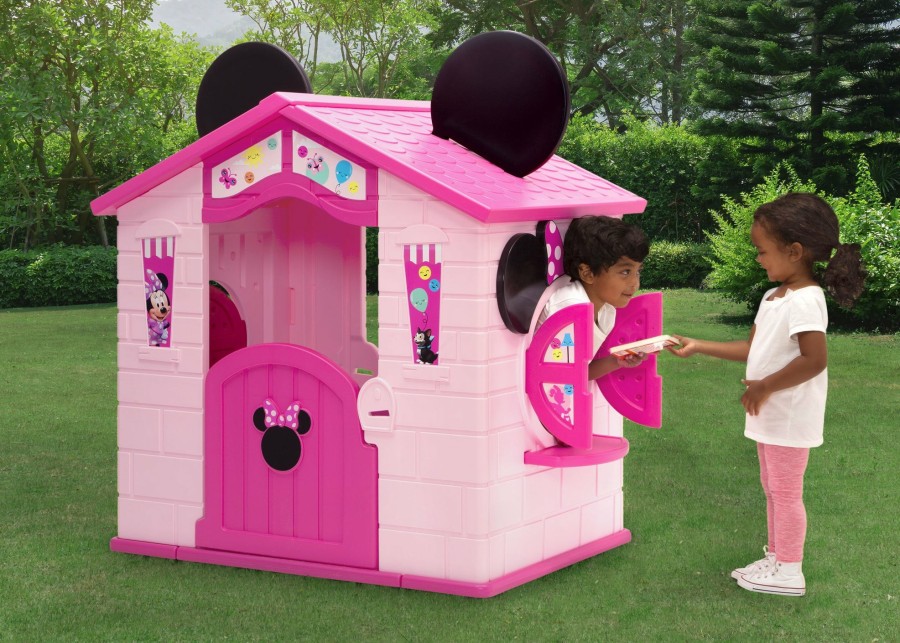 Delta Children Shop By Character | Minnie Mouse Plastic Indoor/Outdoor Playhouse With Easy Assembly