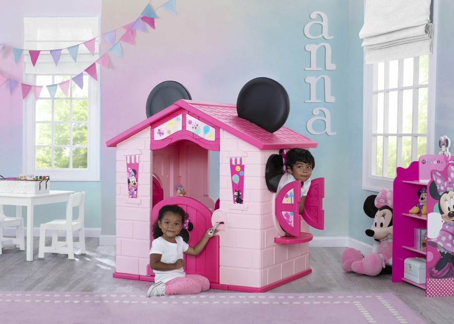 Delta Children Shop By Character | Minnie Mouse Plastic Indoor/Outdoor Playhouse With Easy Assembly